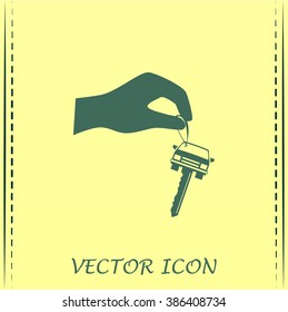 Sale or lease of the vehicle: in the hand your car keys. Vector 