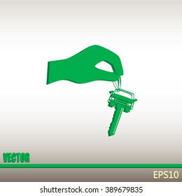 Sale or lease of the vehicle: in the hand your car keys. Vector 
