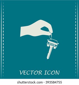 Sale or lease of the vehicle: in the hand your car keys. Vector 