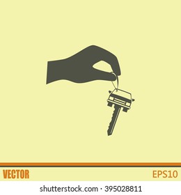 Sale or lease of the vehicle: in the hand your car keys. Vector 