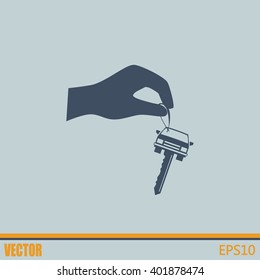 Sale or lease of the vehicle: in the hand your car keys. Vector 