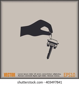 Sale or lease of the vehicle: in the hand your car keys. Vector 