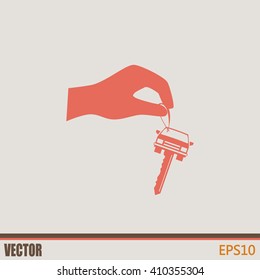Sale or lease of the vehicle: in the hand your car keys. Vector 