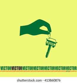 Sale or lease of the vehicle: in the hand your car keys. Vector 