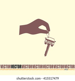 Sale or lease of the vehicle: in the hand your car keys. Vector 
