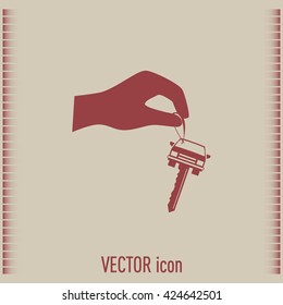 Sale or lease of the vehicle: in the hand your car keys. Vector 