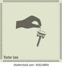 Sale or lease of the vehicle: in the hand your car keys. Vector 