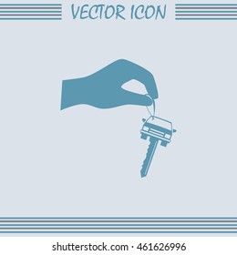 Sale or lease of the vehicle: in the hand your car keys. Vector 