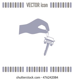Sale or lease of the vehicle: in the hand your car keys. Vector 