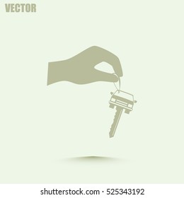 Sale or lease of the vehicle: in the hand your car keys. Vector 