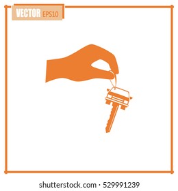 Sale or lease of the vehicle: in the hand your car keys. Vector 
