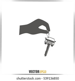 Sale or lease of the vehicle: in the hand your car keys. Vector 