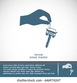 Sale or lease of the vehicle: in the hand your car keys. Vector 