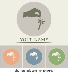 Sale or lease of the vehicle: in the hand your car keys. Vector icon