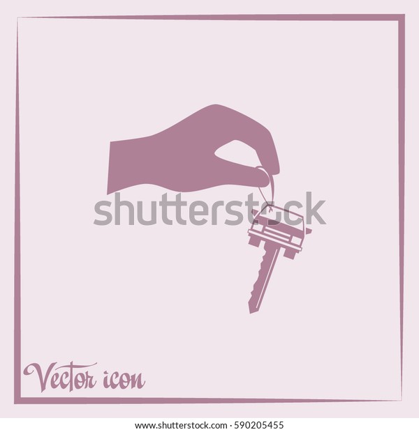 Sale or lease of the vehicle: in the hand your car\
keys. Vector icon