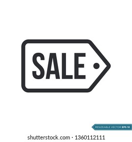 Sale Letter Price Tag Icon Vector Template Illustration Design