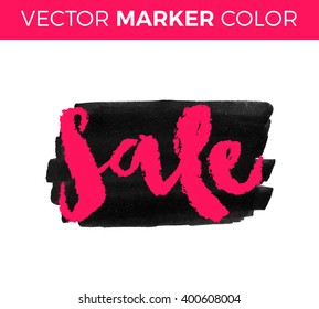 Sale lettering, black Friday sale black tag, banner, advertising, vector illustration