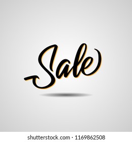 Sale - Lettering Design Background. Hand drawn lettering card, background. Vector illustration for banner, discounting, posters, social media, or other printing.