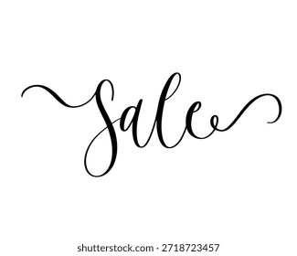 Letras de venda em elegante script cursivo com floreios decorativos