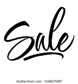 Sale lettering. Handwritten modern calligraphy, brush painted letters. Inspirational text, vector illustration. Template for banner, poster, flyer, greeting card, web design or photo overlay