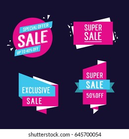 Sale lettering messages collection