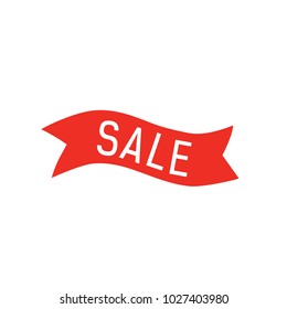 Sale Lettering on Red Ribbon
