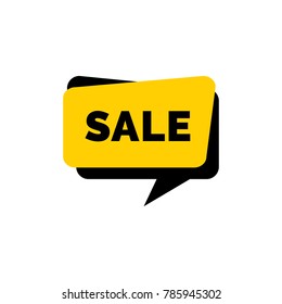 Sale Lettering on Yellow Speech Bubble