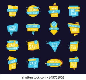 Sale lettering in origami shapes collection