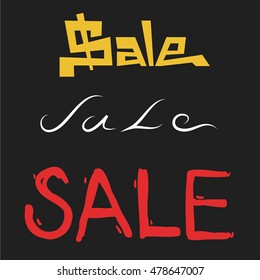 Sale lettering set. Elements for your marketing design.