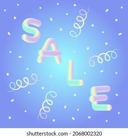 Sale lettering vector illustration in 3d style