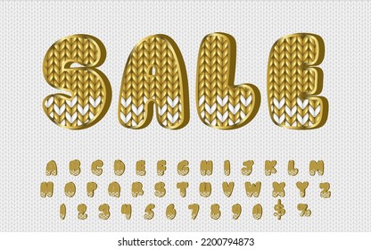 Sale letters for Merry Christmas cards and advertisement. Full English alphabet to create December designs and marketing materials.