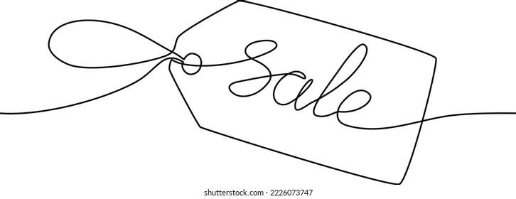 Letras de venta de trazado de línea continua vectorial