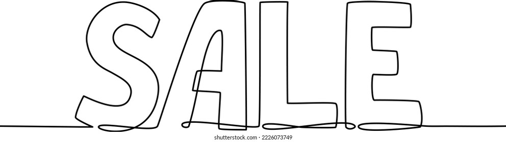 Sale letters vector continuous line drawing