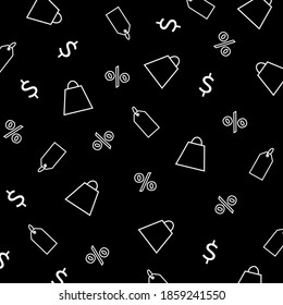 Sale line icon pattern vector