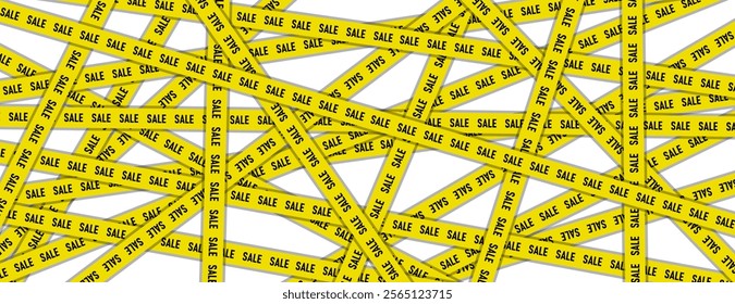 sale line. Special offer. Black and yellow line border. sale, special offer, social media, flyer, poster, or advertising material