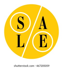 Sale logo design. vector illustration. Yellow sale coupon sticker.