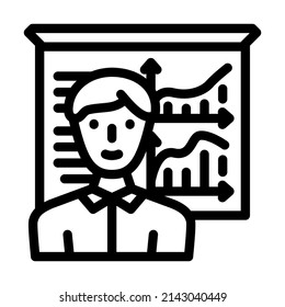 vector de icono de línea de administrador de ventas. signo del administrador de ventas. símbolo de contorno aislado ilustración negra