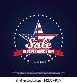 sale material and element for fourth of july independence day of united states of america. 4th of july USA celebration. editable eps 10 vector.