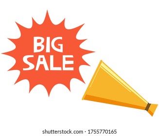 Sale megaphone vector illustration .  Delivery promotion and bargain icons .