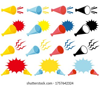 Sale megaphone vector illustration .  Delivery promotion and bargain icons .