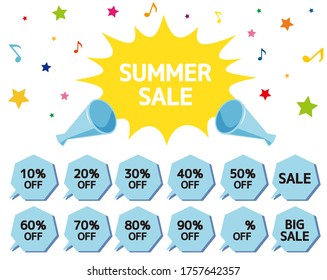 Sale megaphone vector illustration .  Delivery promotion and bargain icons .
