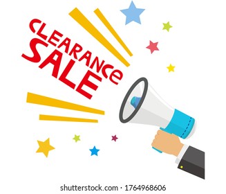 Sale megaphone vector illustration .  Delivery promotion and bargain icons .