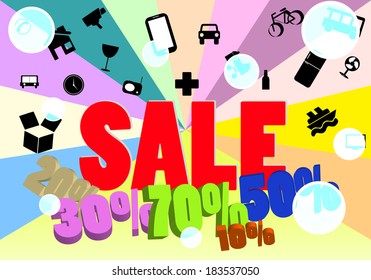 sale message and icon cargo vector design