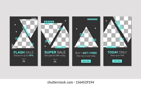 Sale mobile template collection for promotion sale. Editable mobile banner for stories or social media post, web and internet. Promotion sale bundle