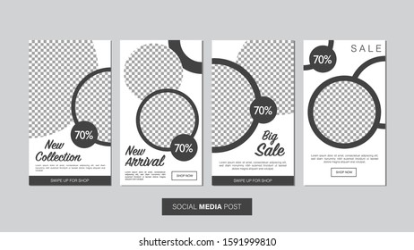 Sale mobile template collection for promotion sale with geometric style. Editable mobile banner for stories or social media post, web and internet. Promotion sale bundle