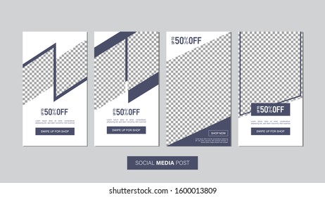 Sale mobile template collection for promotion sale with geometric style. Editable mobile banner for stories or social media post, web and internet. Promotion sale bundle