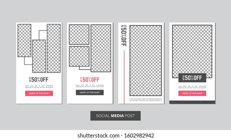 Sale mobile template collection for promotion sale with geometric style. Editable mobile banner for stories or social media post, web and internet. Promotion sale bundle