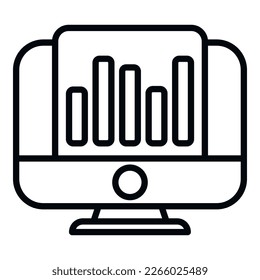 Sale monitor icon outline vector. Invest financial. House rent