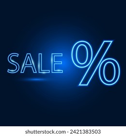 Sale neon banner, special offer template, vector illustration.