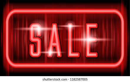 SALE neon light banner.